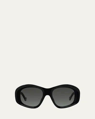LOEWE ANAGRAM 51MM BEVELED ACETATE PENTAGON SUNGLASSES