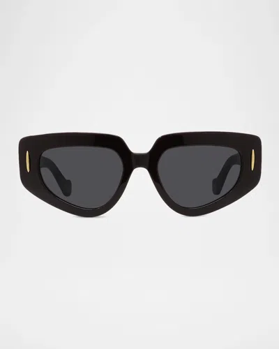 Loewe Anagram 51mm Butterfly Screen Sunglasses In Black