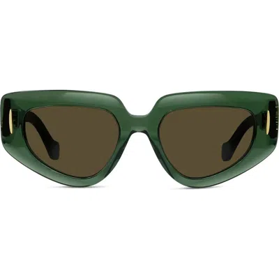 Loewe Womens Transparent Dark Gre Small Butterfly-frame Acetate Sunglasses In Green