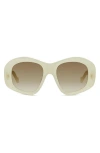 Loewe Anagram 51mm Beveled Pentagon Sunglasses In Green