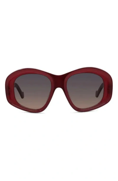 Loewe Anagram 51mm Geometric Sunglasses In Burgundy