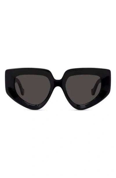 Loewe Anagram 51mm Geometric Sunglasses In Black