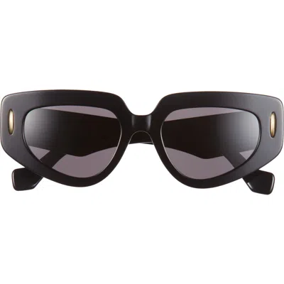 Loewe Anagram 51mm Geometric Sunglasses In Black