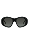 Loewe Anagram 51mm Beveled Acetate Pentagon Sunglasses In Black