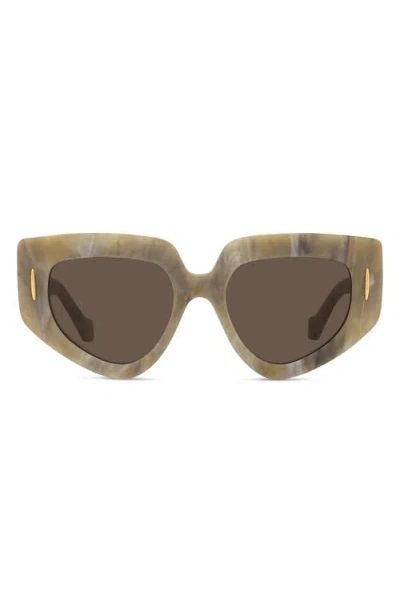 Loewe Anagram 51mm Geometric Sunglasses In Brown