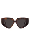 Loewe Anagram 51mm Geometric Sunglasses In Black