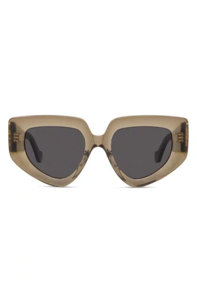 Loewe Anagram 51mm Geometric Sunglasses In Green
