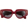 Loewe Anagram 51mm Geometric Sunglasses In Burgundy