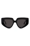 Loewe Anagram 51mm Geometric Sunglasses In Black