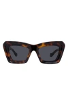 Loewe Lunettes De Soleil Transparentes Beveled Cateye In Dark Havana/smoke