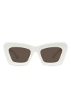 Loewe Anagram 52mm Cat Eye Sunglasses In White