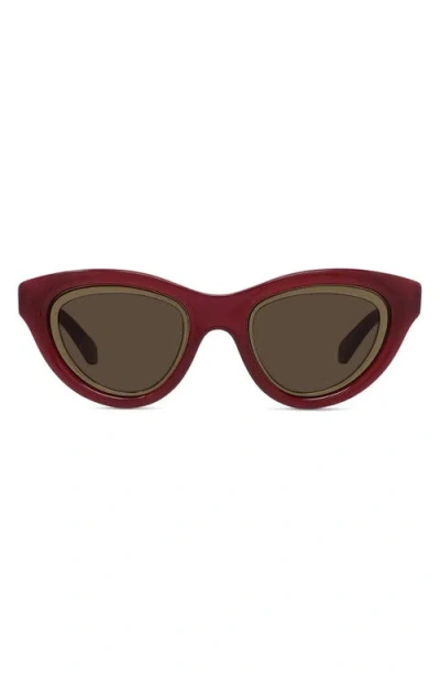 Loewe Acetate Mini Anagram Cat-eye Sunglasses In Brown