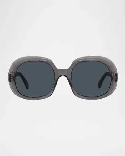 Loewe Anagram 54mm Round Sunglasses In Gray