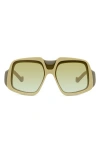 Loewe Anagram 61mm Gradient Geometric Sunglasses In Green