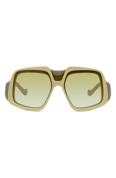 Loewe Anagram 61mm Gradient Geometric Sunglasses In Green