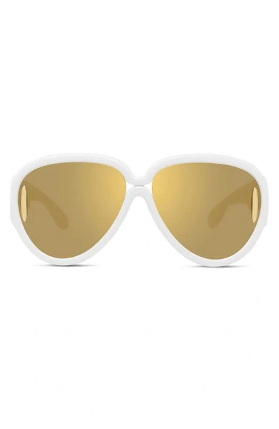Loewe Anagram 65mm Oversized Pilot Mask Sunglasses In Nude