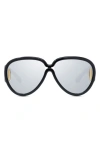 Loewe Lw40132i Sunglasses In Shiny Black / Smoke Mirror