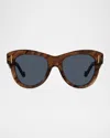 Loewe Anagram Acetate Butterfly Sunglasses In Brown