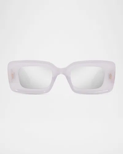 Loewe Anagram Acetate Rectangular Sunglasses In Black