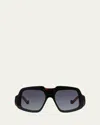 Loewe Anagram Acetate Shield Sunglasses In Brown