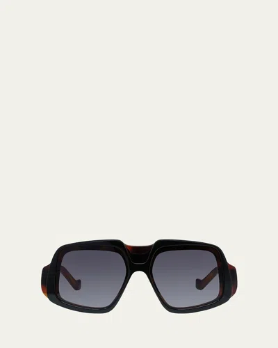 Loewe Lw40194i Anagram 52b Havana Scura Sunglasses In Black