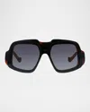 Loewe Lw40194i Anagram 52b Havana Scura Sunglasses In Black