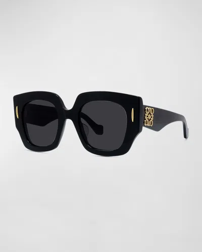 Loewe Anagram Acetate Square Sunglasses In Black