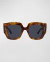 Loewe Anagram Acetate Square Sunglasses In Yellow