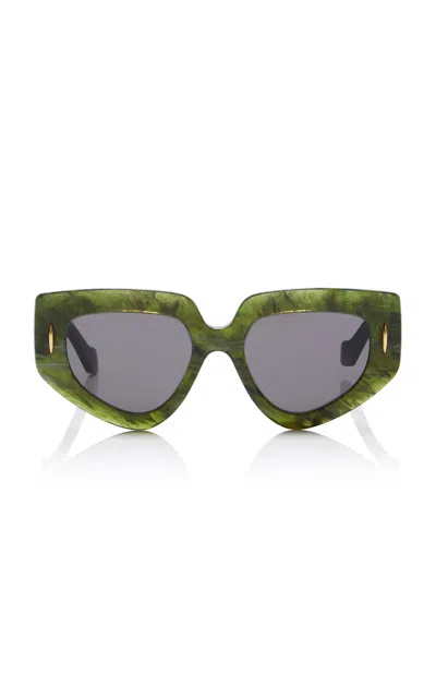 Loewe Anagram Acetate Sunglasses In Green