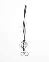 Loewe Anagram And Calfskin Strap Bag Charm In Black