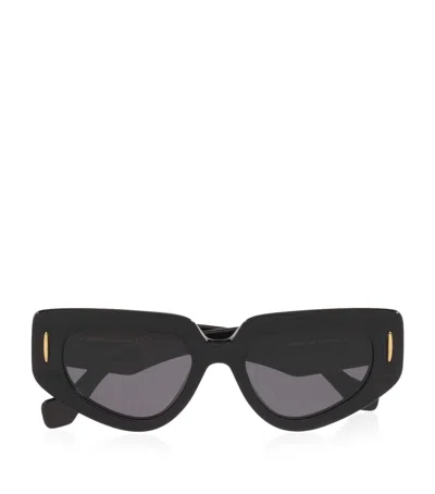 Loewe Anagram Angular Rectangle Sunglasses In Black