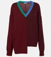 Loewe Asymmetric Embroidered Wool-blend Sweater In Red