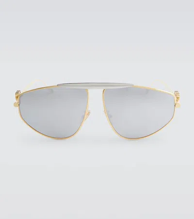 Loewe Anagram Aviator Sunglasses In Gold