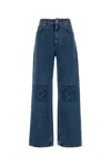 Loewe Wide Leg Baggy Denim Trousers In Blue