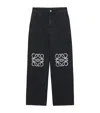 Loewe Womens Black Anagram Mid-rise Wide-leg Jeans In Black