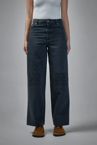Loewe Anagram Baggy Jeans In Blue