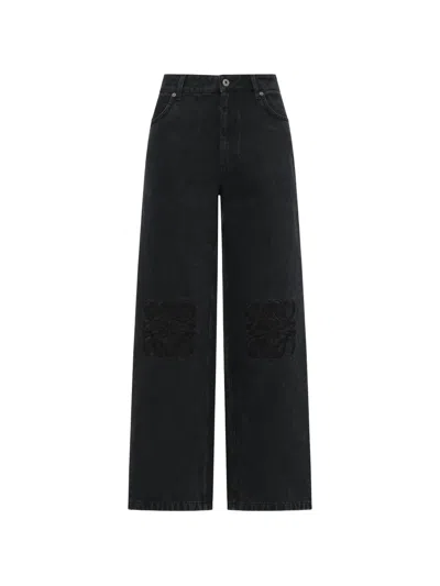 Loewe Anagram Baggy Jeans In Black