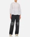 Loewe Anagram High-rise Wide-leg Jeans In Black
