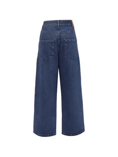 Pre-owned Loewe Anagram Baggy Jeans In Blue
