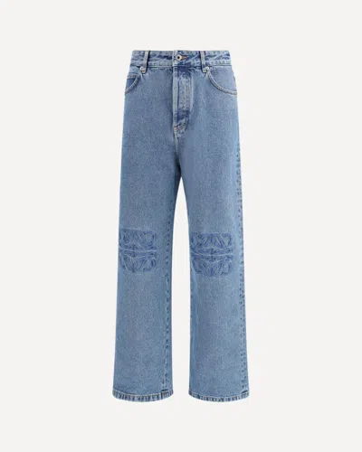 Loewe Anagram Baggy Jeans In Gray