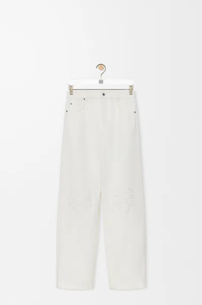 Loewe Anagram Baggy Jeans For Men In White