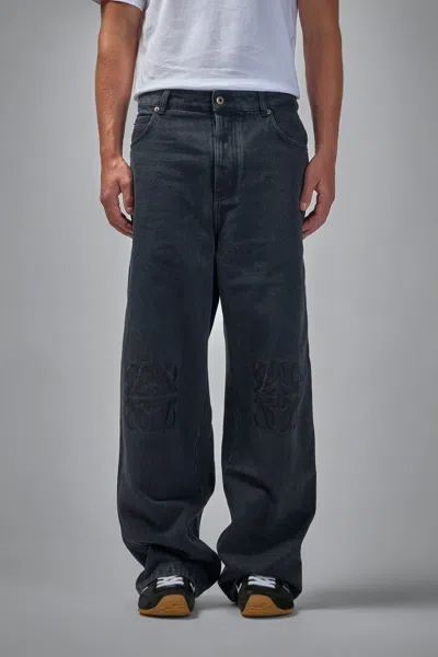 Loewe Men Anagram Denim Cotton Jeans In Multi