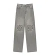Loewe Anagram Wide-leg Jeans In Grey