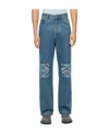 Loewe Anagram Baggy Jeans In Cotton In Blue