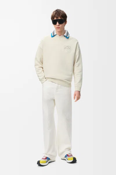 Loewe Anagram Baggy Jeans In Denim Size: 56 For Man In White
