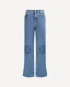 Loewe Anagram Baggy Jeans In Washed Medium-weight Cotton Denim In Blue