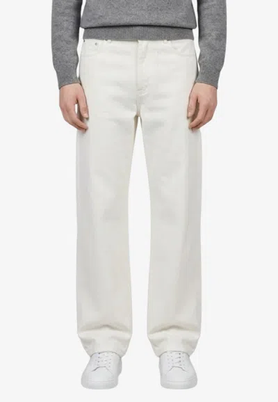 Loewe Anagram Baggy Jeans In Denim In White