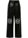 Loewe Anagram Baggy Leather Trousers In Black