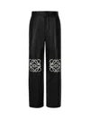 Loewe Women's Anagram Baggy Leather Trousers In Black