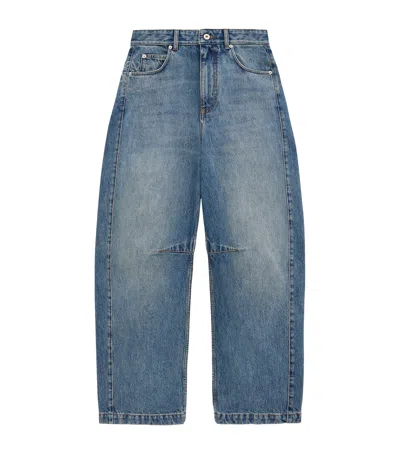Loewe Anagram Barrel Jeans In Blue